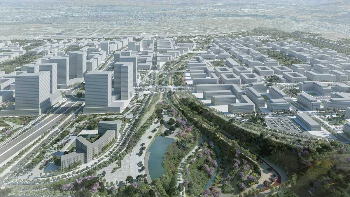 Vista del desarrollo urbanístico de Los Ahijones en Madrid