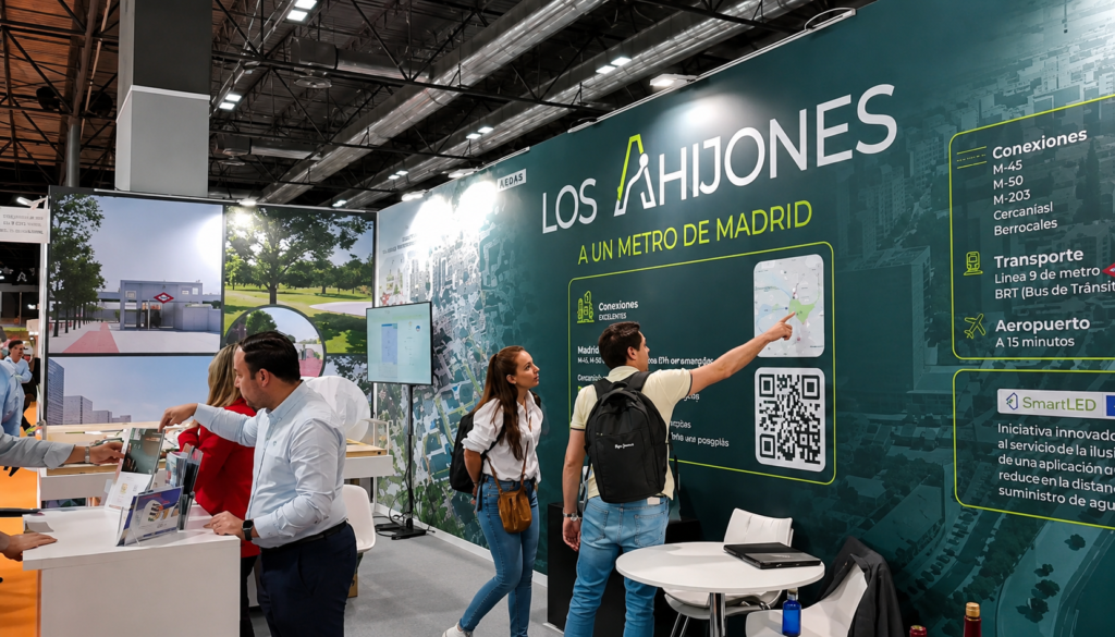 Stand de Los Ahijones en SIMA 2025 mostrando el desarrollo urbanístico en Madrid