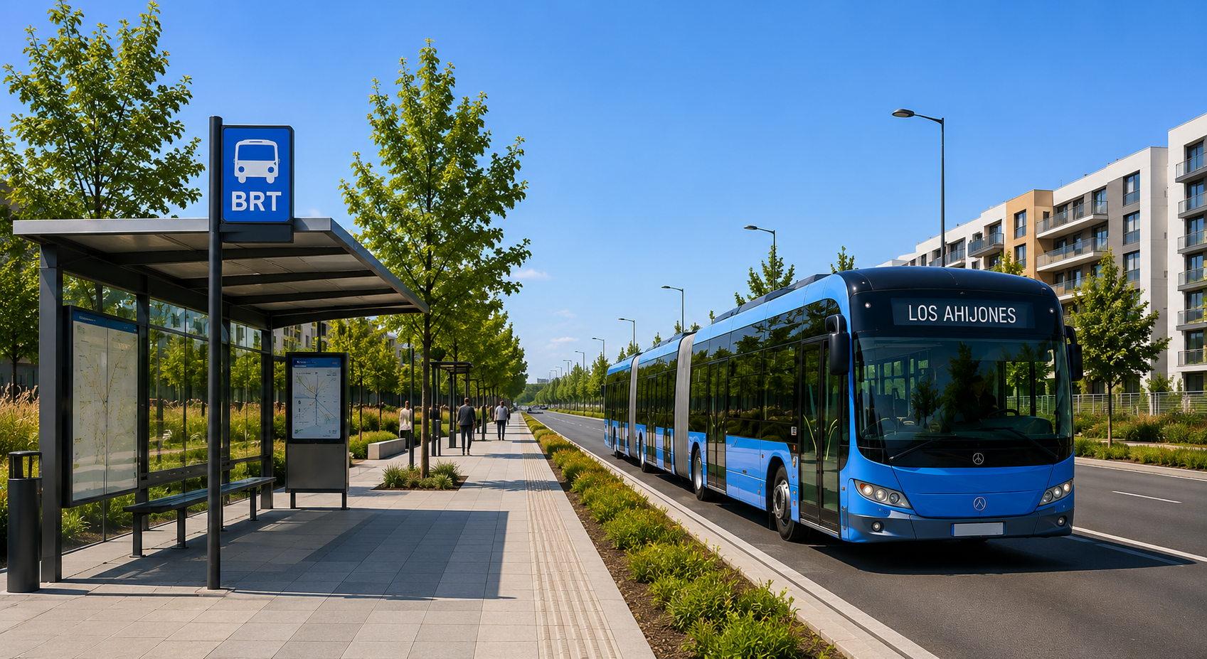 Sistema BRT para la movilidad en Los Ahijones con transporte público moderno en Madrid